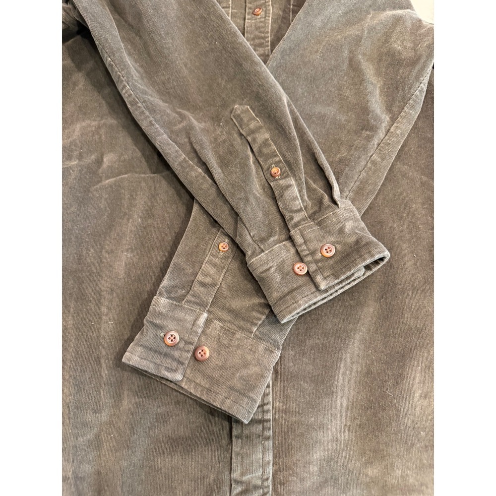 L.L.Bean Heritage Corduroy Shirt Dress Olive Brown Cotton Lyocell Small Petite - Picture 8 of 8